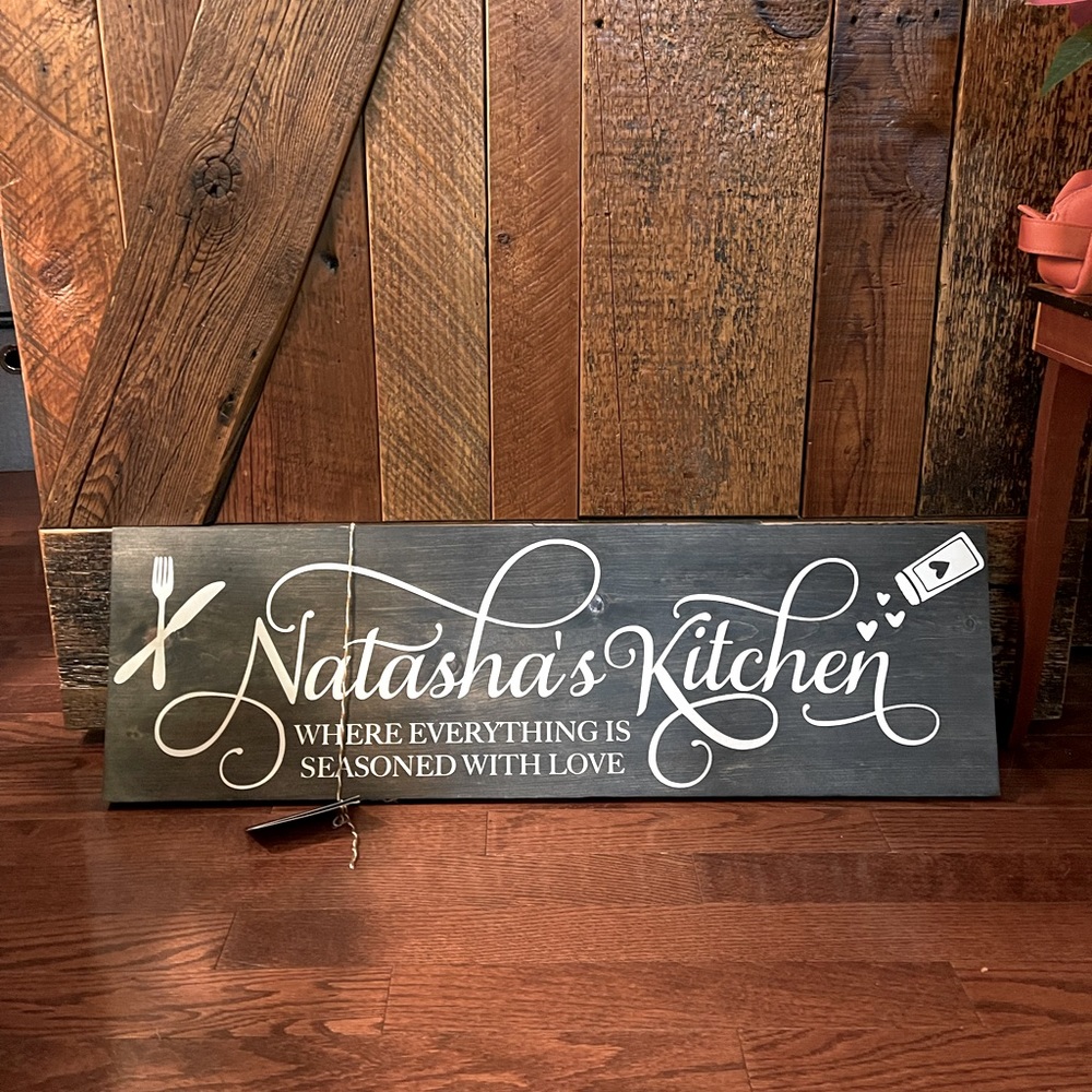 Natasha’s Kitchen wooden sign